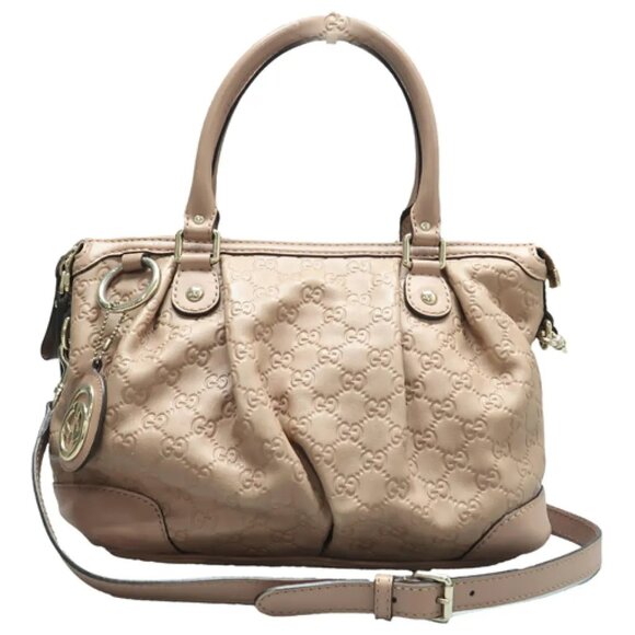 GUCCI Sukey Pink Leather Satchel 493-060525